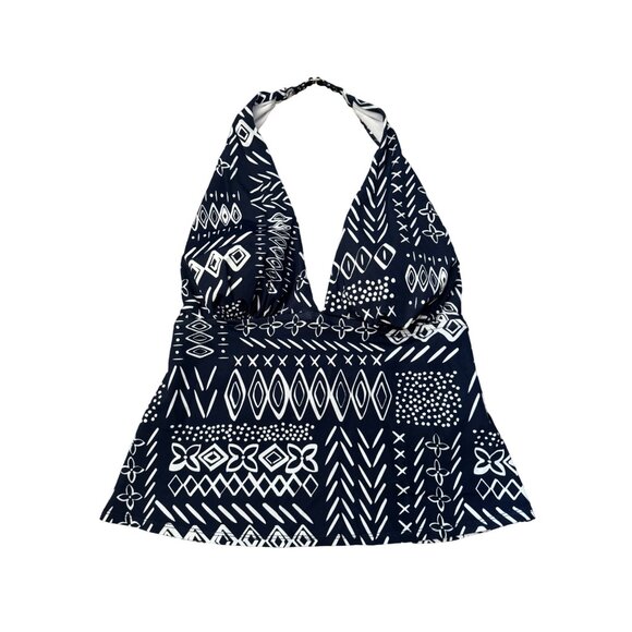 Jantzen Classics Halter Swim top Size 16 Padded Top Navy White Tankini  NWT - Picture 1 of 8